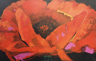 Yurt Café : Brady Ladies – What makes me happy. Image – Poppy after Georgia by Denny Barnes, Oils on canvas